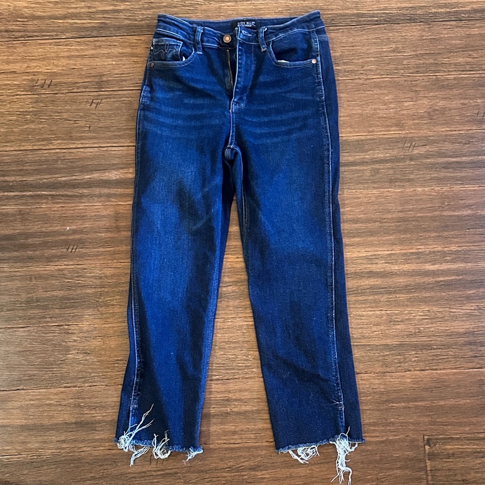 Judy Blue Dark Wash Ankle Jeans Cropped Straight